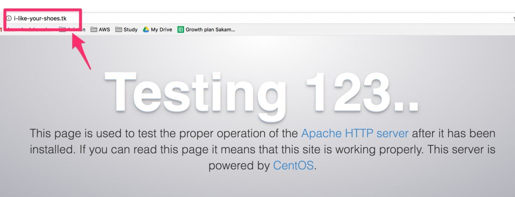 Apacheのテストページ